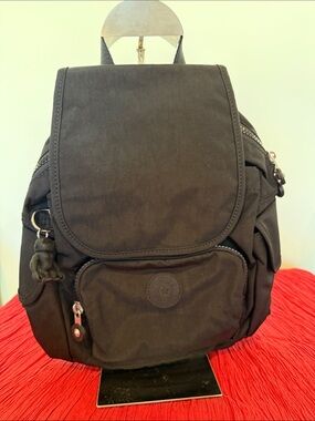 Kipling Black Compact Backpack with Front Pocket
